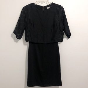 NWOT Circle Sheer Layer Black Dress Small